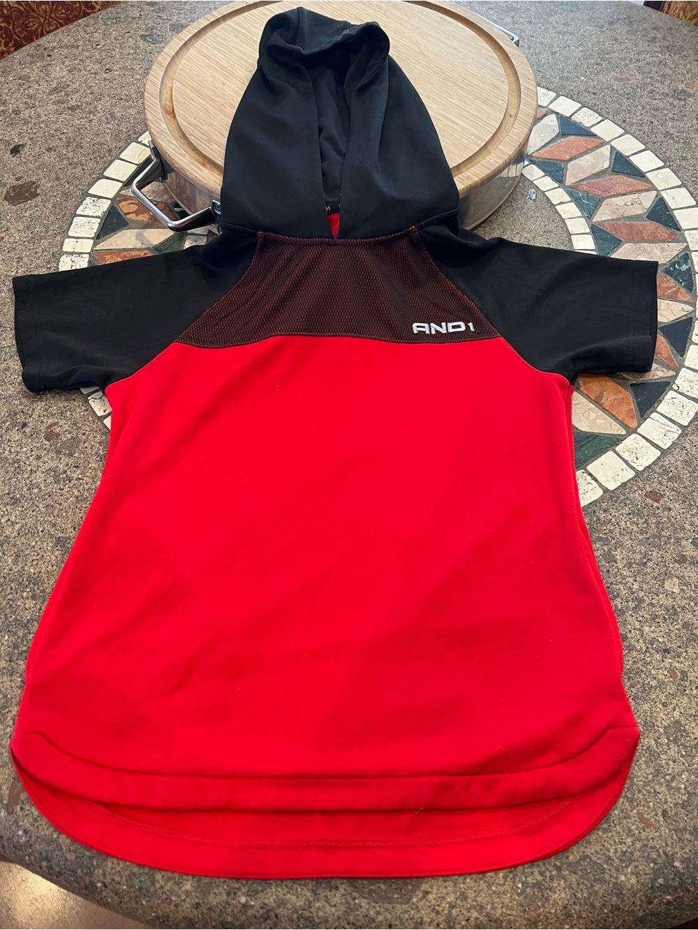 AndI Red & Black Hooded Athletic shirt + Nike Dri Fit Tee M - Picture 8 of 11